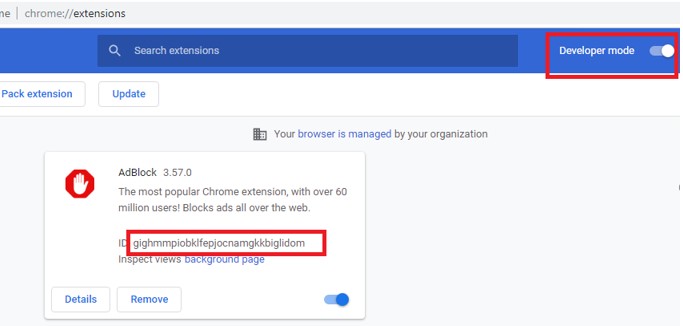 chrome get extension id